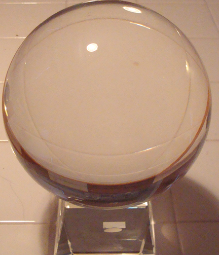 Clear Crystal Ball With Stand (6")